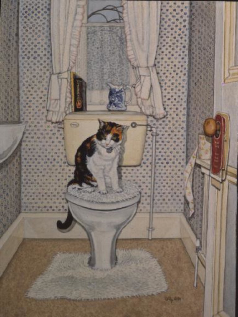Detail of Cat on the Loo, 1991 by Ditz Ditz