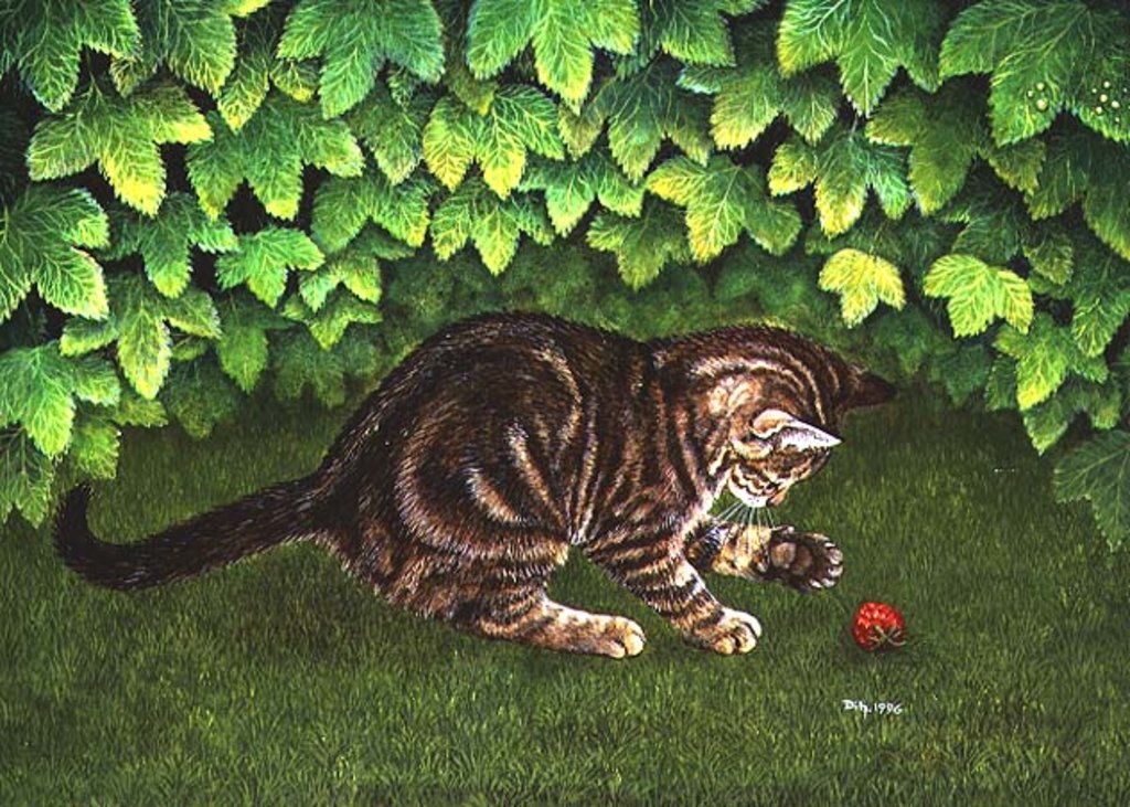 Detail of The Strawberry-Kitten, 1996 by Ditz Ditz