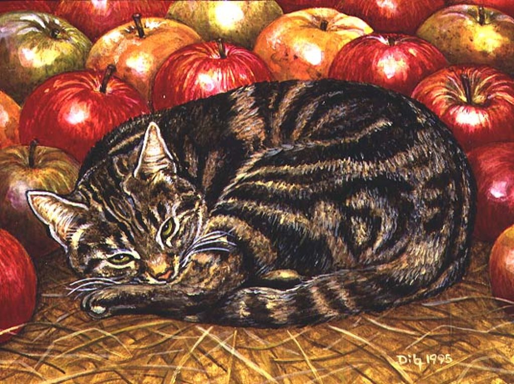 Detail of Right-Hand Apple-Cat, 1995 by Ditz Ditz