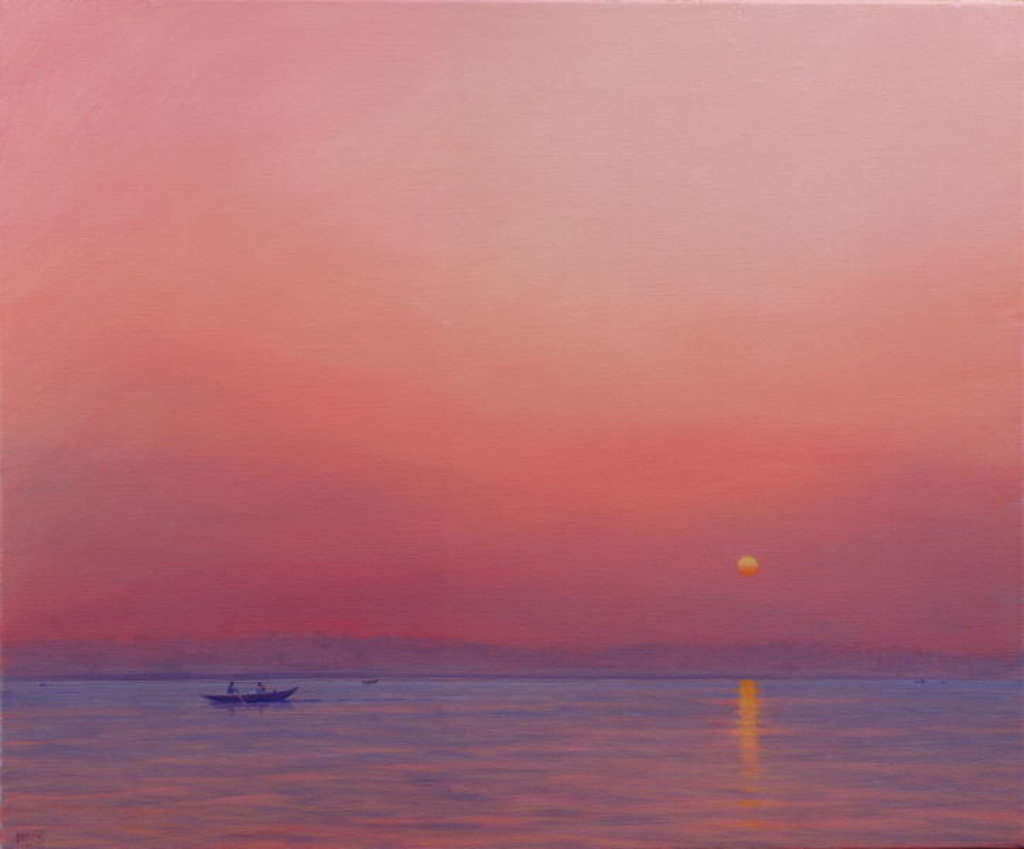 Detail of Pink Dawn on The Ganges by Derek Hare
