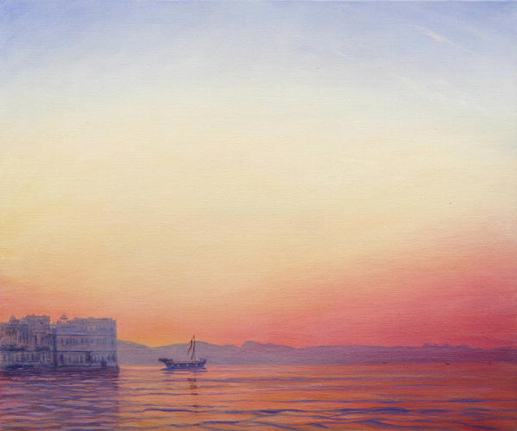 Detail of Sunset at Lake Palace, Udaipur by Derek Hare