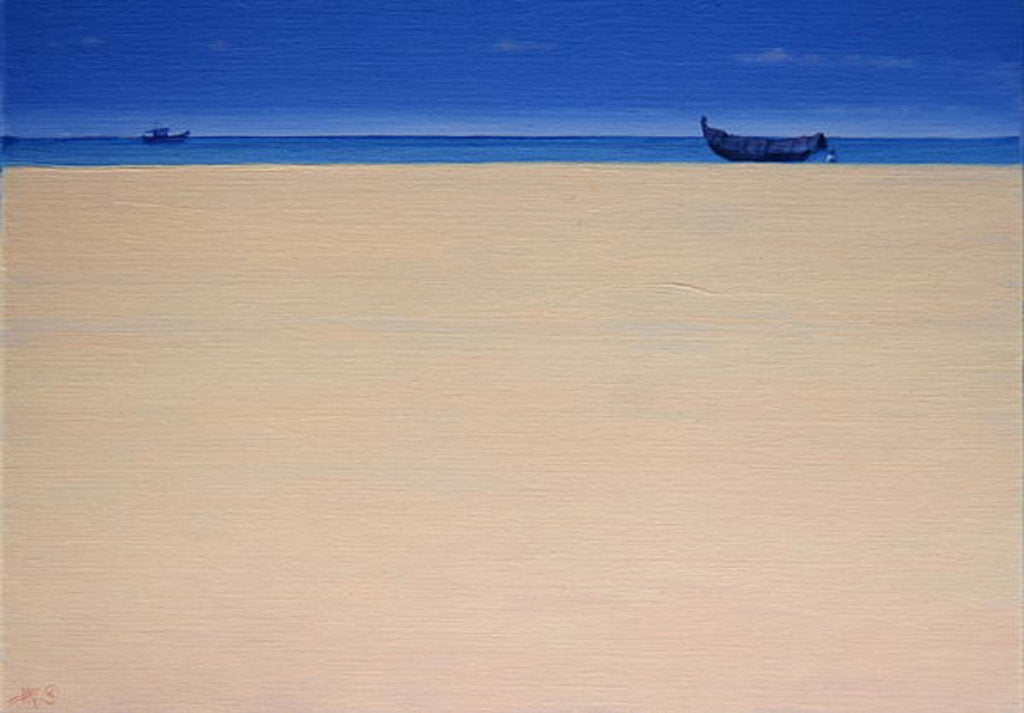 Detail of Fishing Boats at Puvar, Kerala by Derek Hare