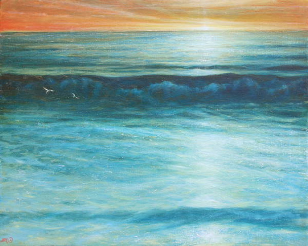 Detail of Waves Off Chesil Beach by Derek Hare