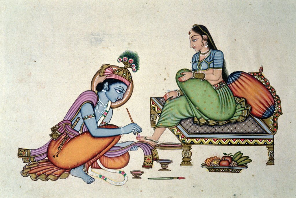 Detail of Radha and Krishna by School Indian