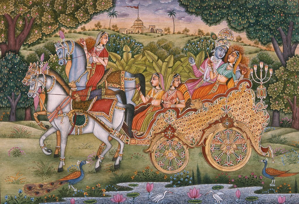 Detail of Radha and Krishna by School Indian