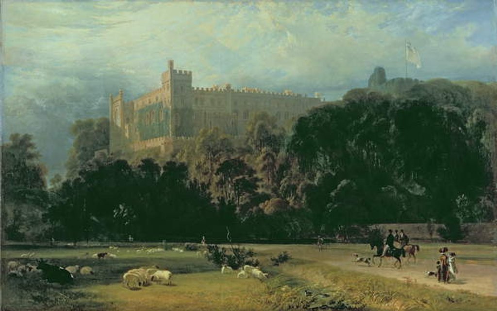 Detail of View of Arundel Castle from the south-east, 1823 by William Daniell
