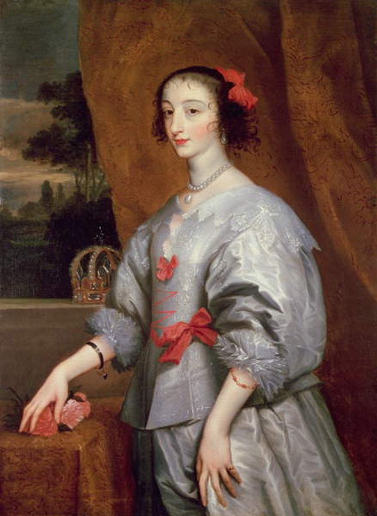 Detail of Queen Henrietta Maria by Anthony van Dyck