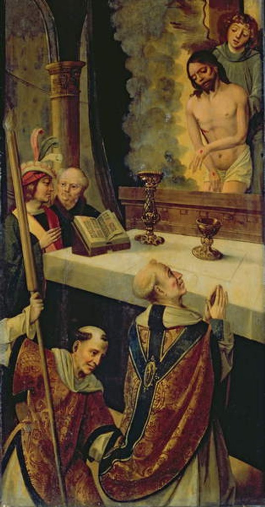 Detail of The Mass of St Gregory by Belgian School