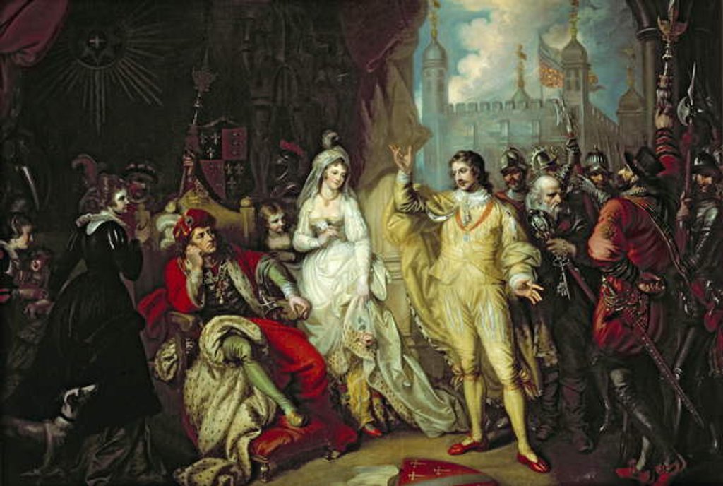 Detail of Thomas Howard, Earl of Surrey, defending his allegiance to Richard III before Henry VII after the Battle of Bosworth, 1797 by Mather Brown