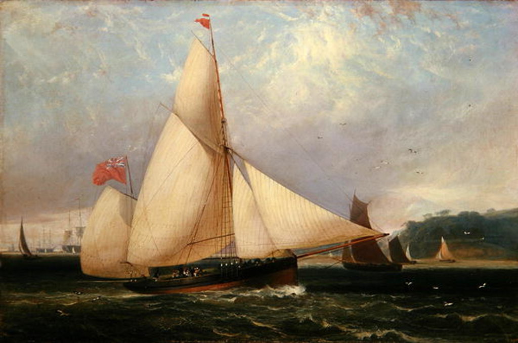 Detail of The 12th Duke of Norfolk's Yacht 'Arundel' by Thomas Luny