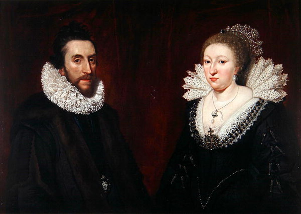 Detail of Double Portrait of Thomas Howard, 14th 'Collector' Earl of Arundel, and his wife Aletheia Talbot, 1618 by Daniel Mytens