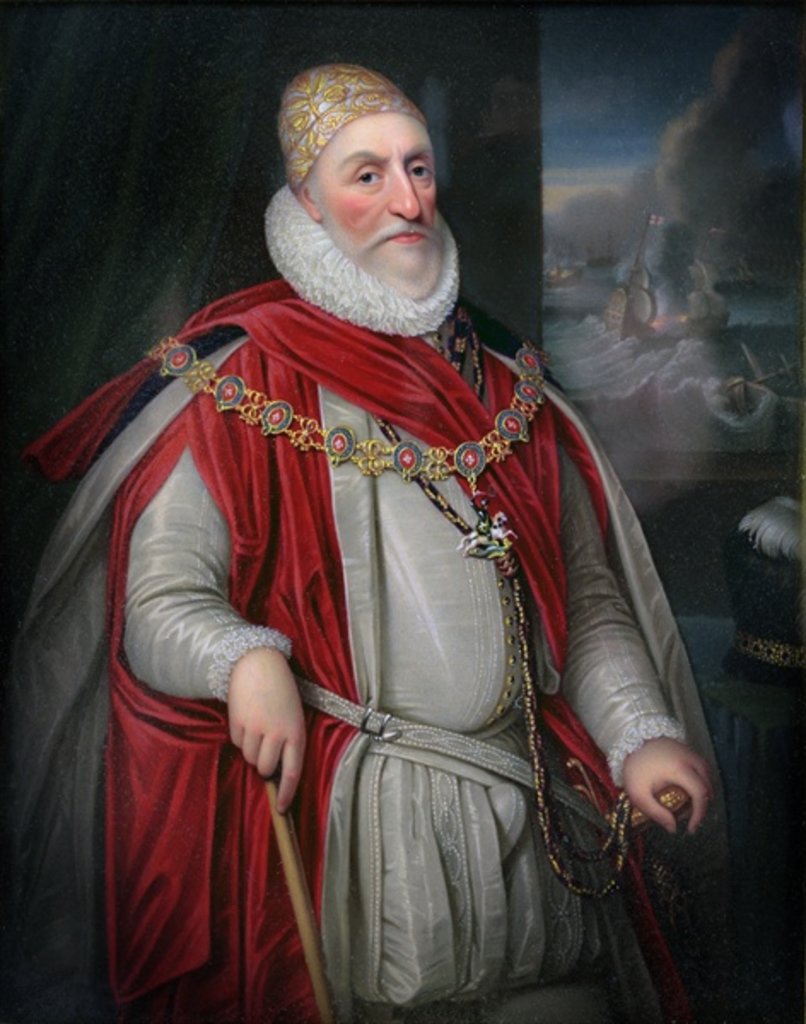 Detail of 2nd Lord Howard of Effingham by Daniel Mytens