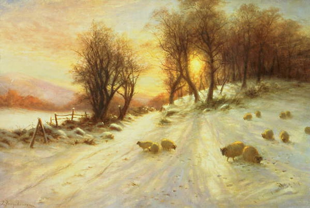 Detail of Sheep in Winter Snow by Joseph Farquharson