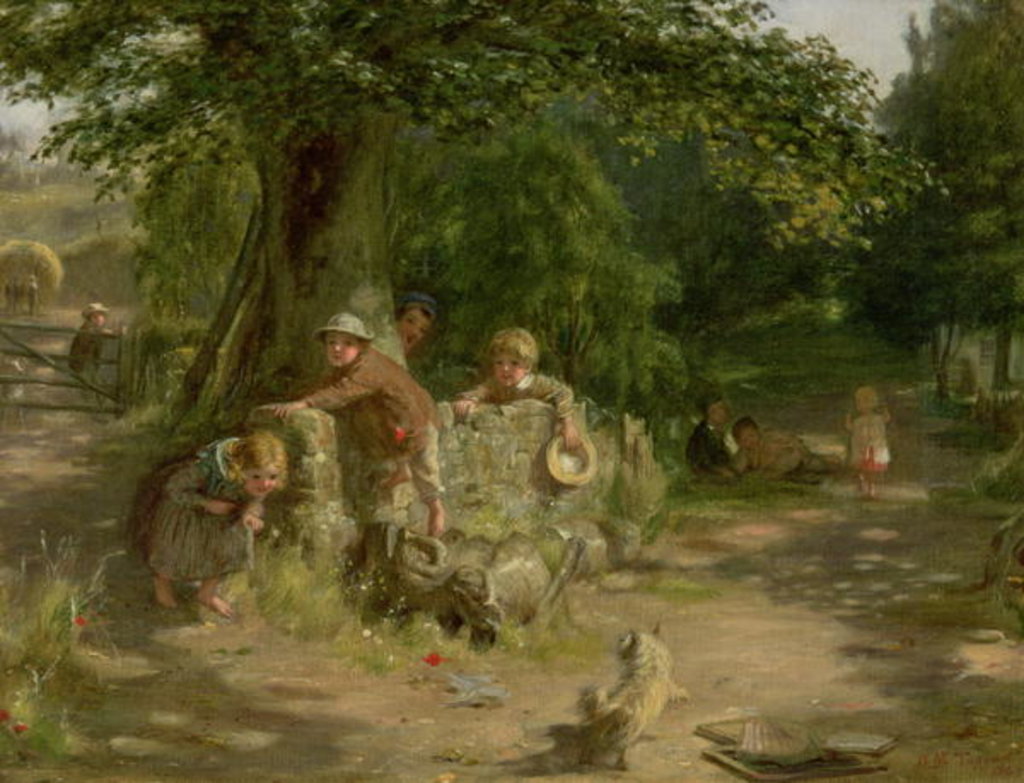 Detail of Playmates, 1867 by William McTaggart