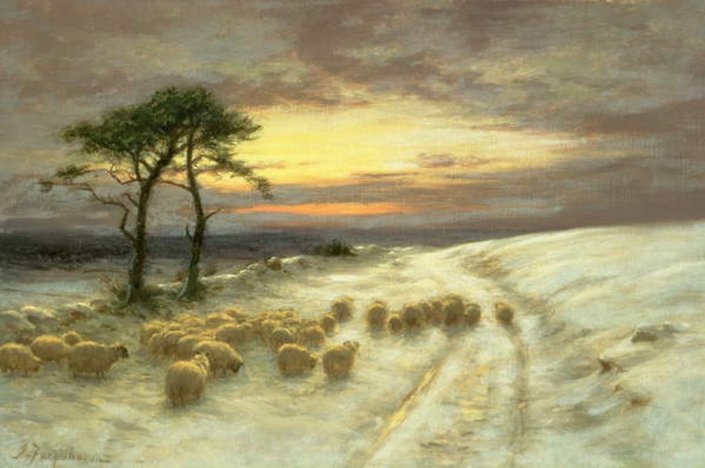 Detail of Sheep in the Snow by Joseph Farquharson