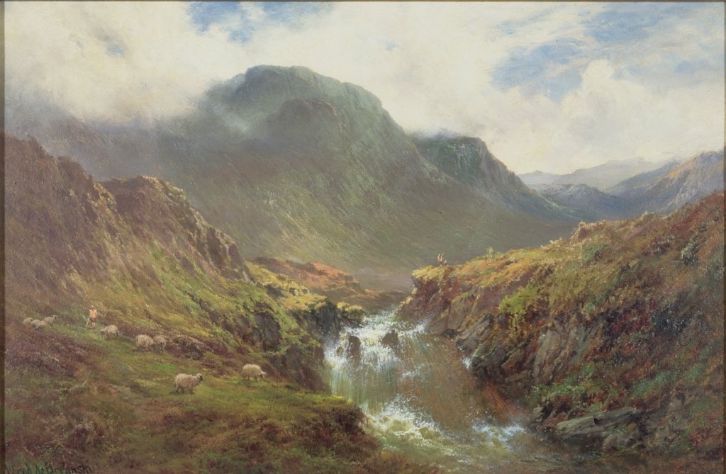 Detail of The Falls of Foyers by Alfred de Breanski