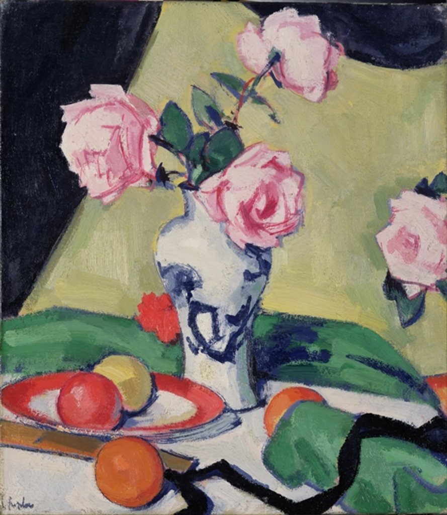 Detail of Still Life with Japanese Jar and Roses, c.1919 by Samuel John Peploe
