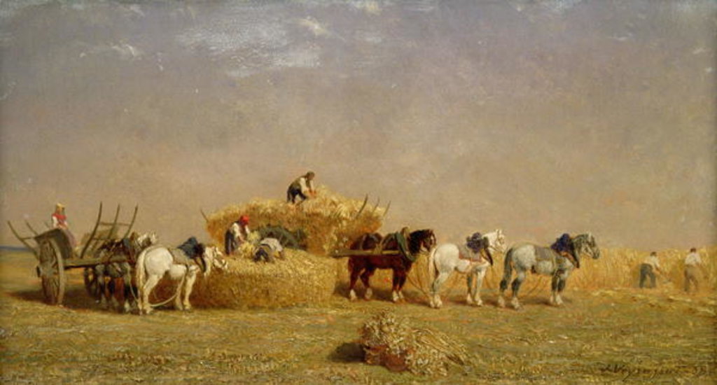Detail of Haymaking, 1858 by Jules Veyrassat