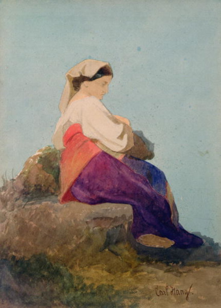 Detail of Una Chiochiara, study of an Italian peasant girl by Carl Haag
