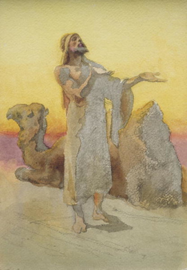 Detail of Study of an Arab Praying in the Desert with his Camel by Carl Haag