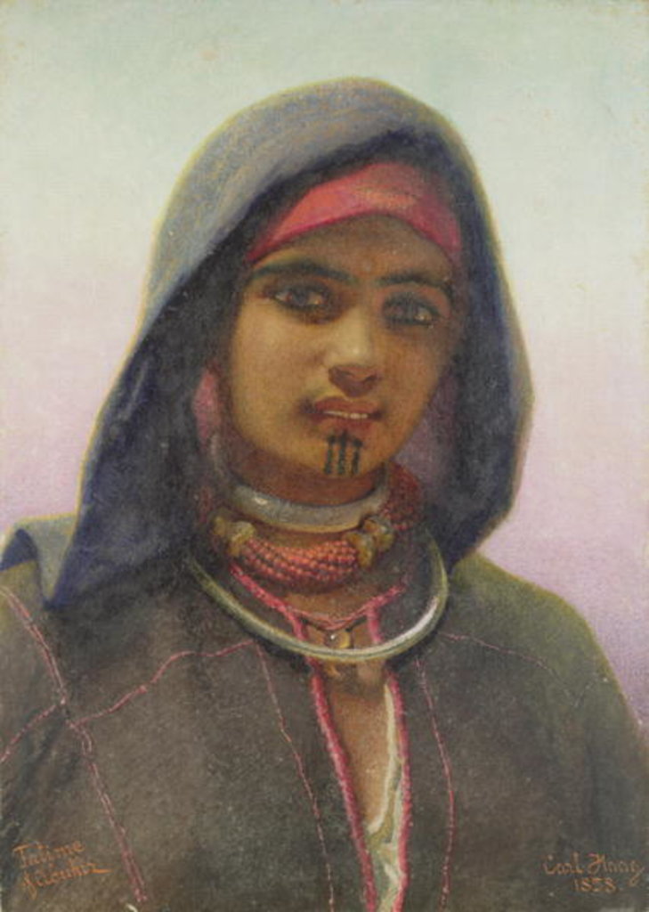 Detail of Fatime of Abukir, portrait of an Egyptian Fellaheen Girl, 1858 by Carl Haag