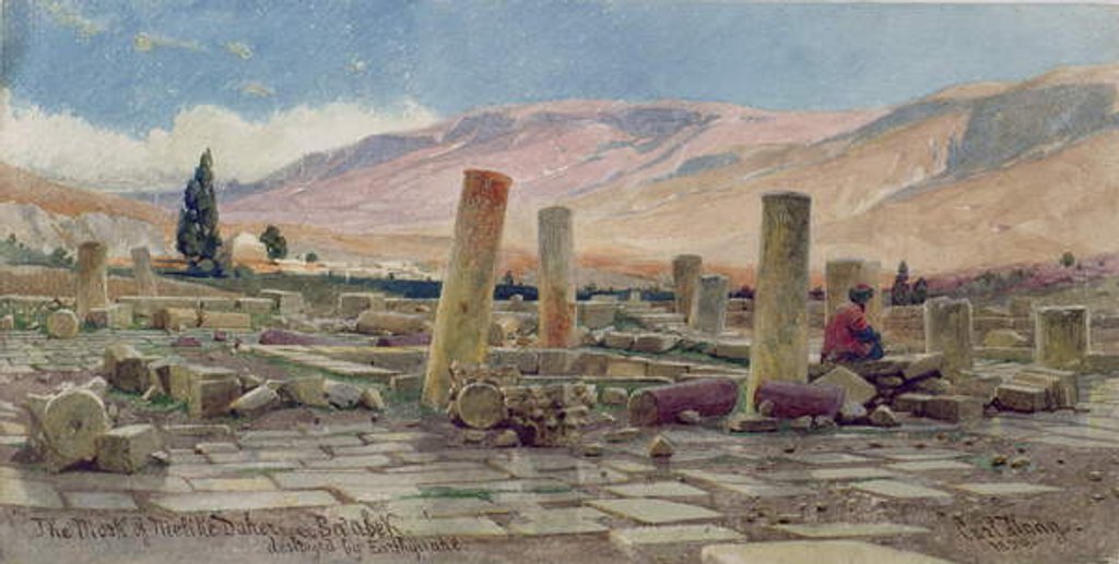 Detail of The Mosque of Melike near Baalbek destroyed by an Earthquake, 1859 by Carl Haag