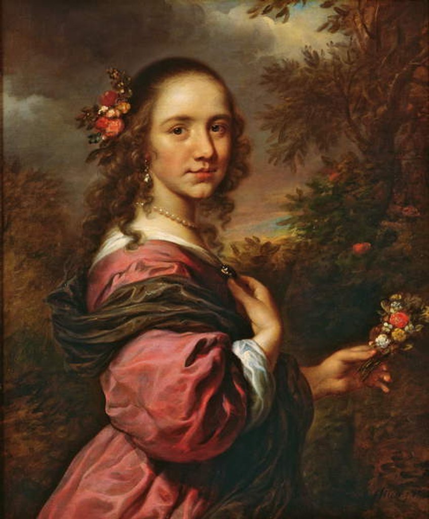 Detail of Portrait of a lady, 1658 by Govaert Flinck