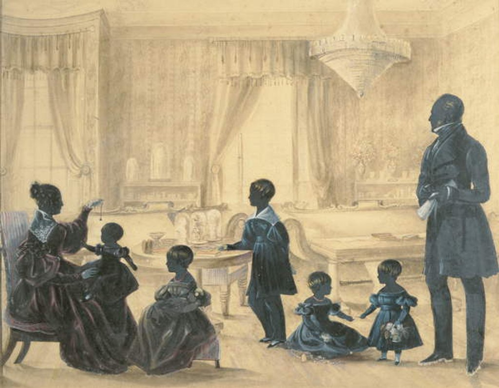 Detail of The Burrell Family in their house in Durham, c.1820 by English School