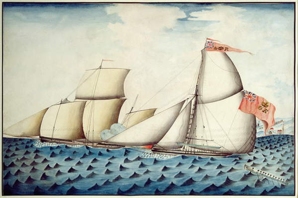 Detail of The Capture of 'The Four Brothers' by 'The Badger', Revenue Cutter, c.1823 by English School
