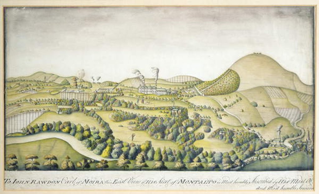 Detail of To John Rawdon, Earl of Moira, this East View of His Seat of Montalto, c.1800 by English School