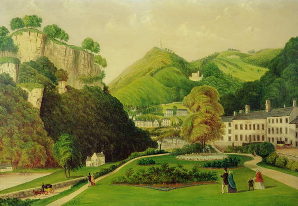 Detail of Matlock Bath from the grounds of the Bath Hotel, 1895 by E. Wray