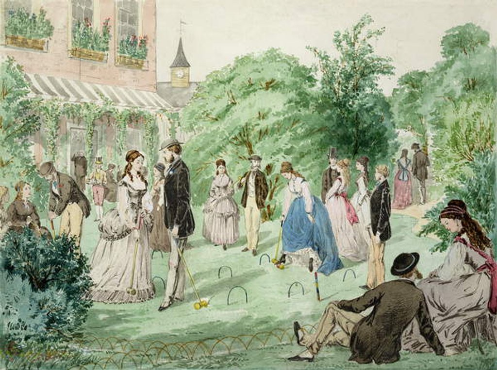 Detail of Ladies and Gentlemen playing Croquet by William McConnell