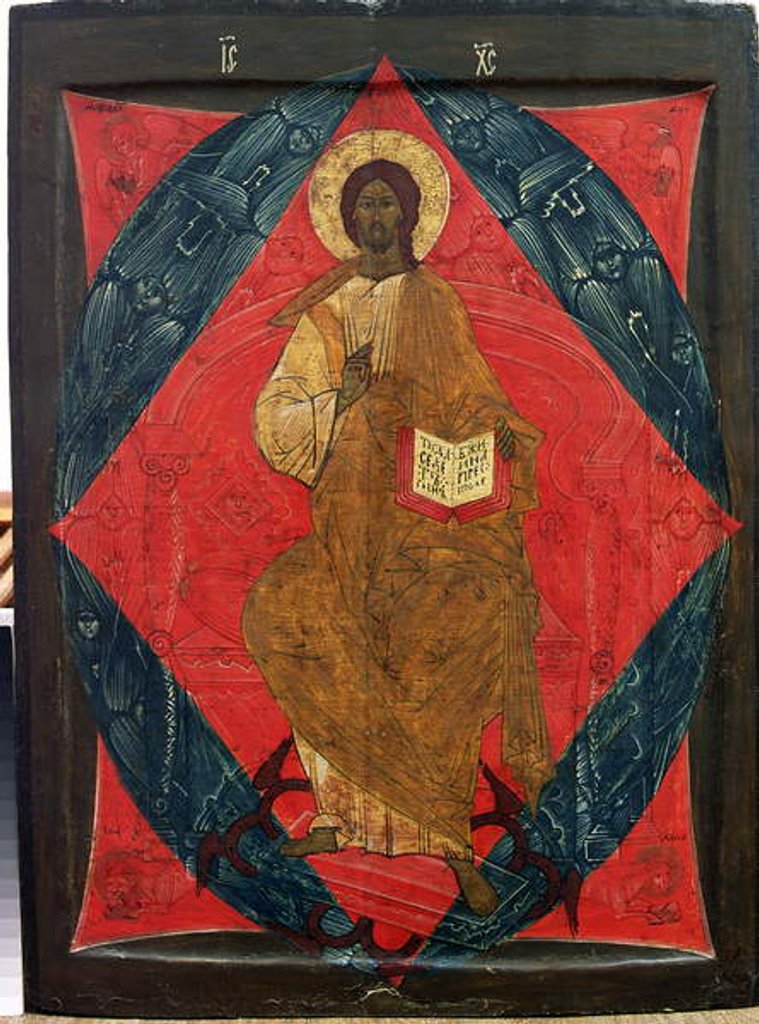 Detail of Christ in Majesty by Russian School