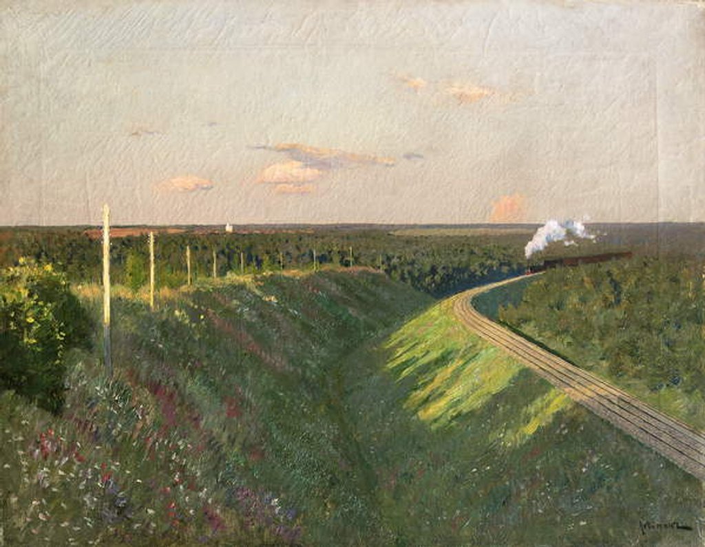 Detail of A Train on its Journey by Isaak Ilyich Levitan