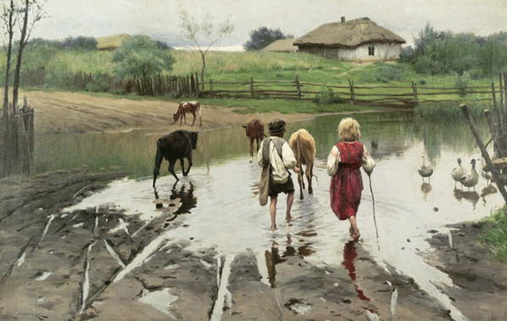 Detail of The Ford by Nikolai Pimonenko