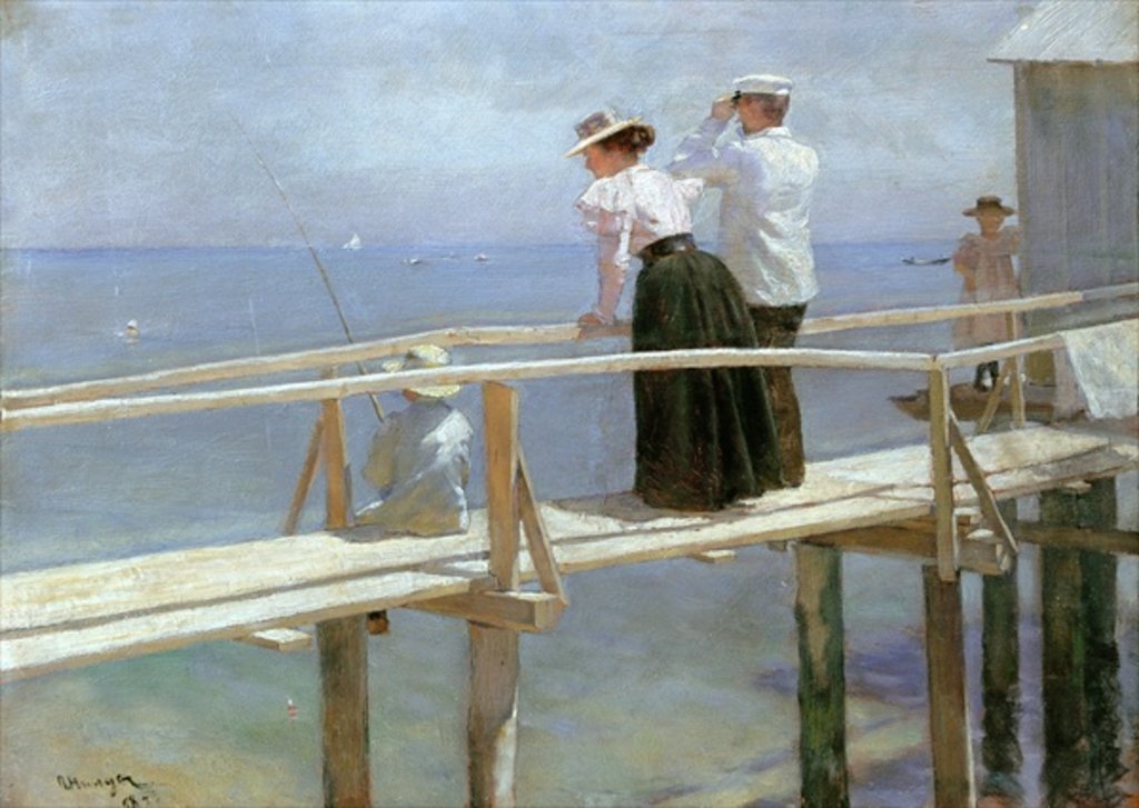 Detail of On the Bridge, 1898 by Peter Alexandrovich Nilus