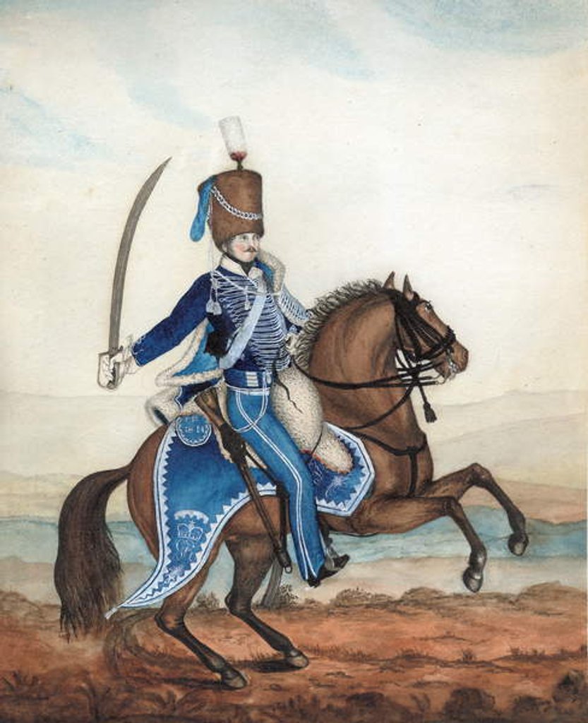 Detail of Trooper of the 18th Hussars, c.1815 by English School