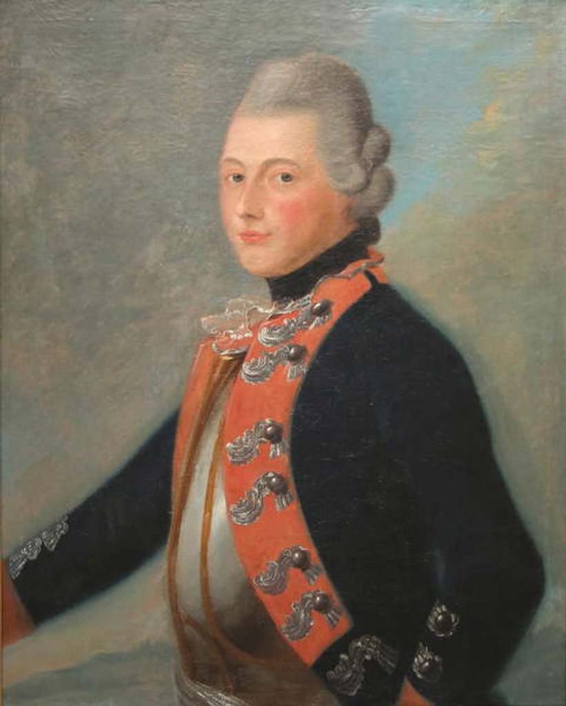 Detail of Officer of the Hessian Regiment Erb Prinz, 1776 by Unknown artist