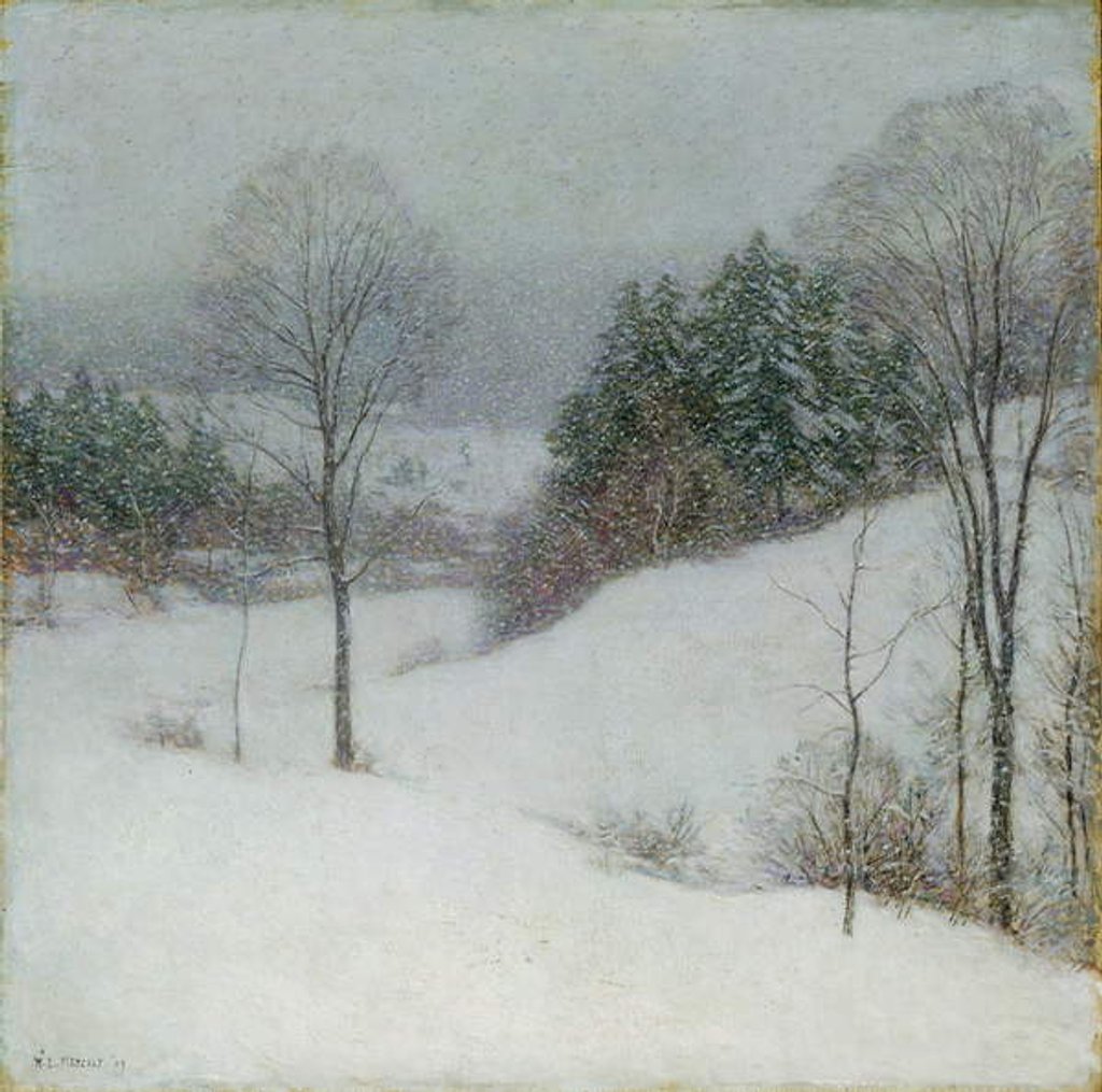 Detail of The White Veil, 1909 by Willard Leroy Metcalf