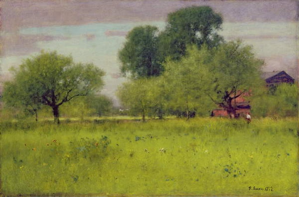Detail of Apple Orchard, 1892 by George Snr. Inness