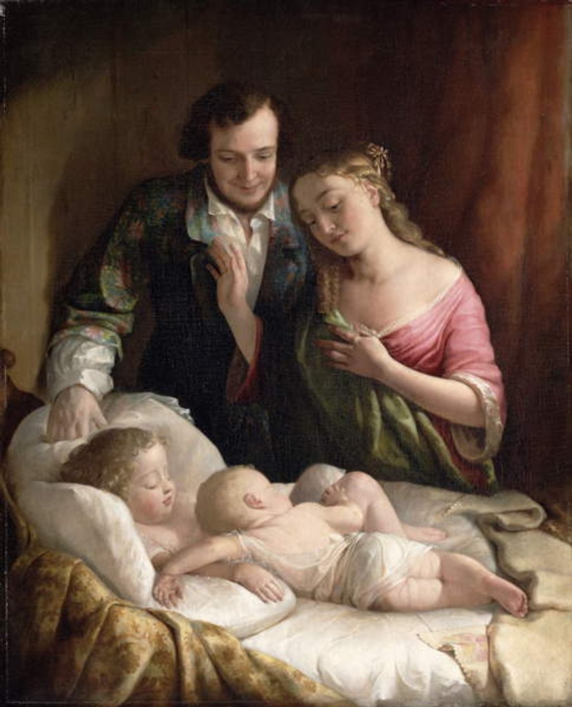 Detail of Domestic Happiness, 1849 by Lilly Martin Spencer