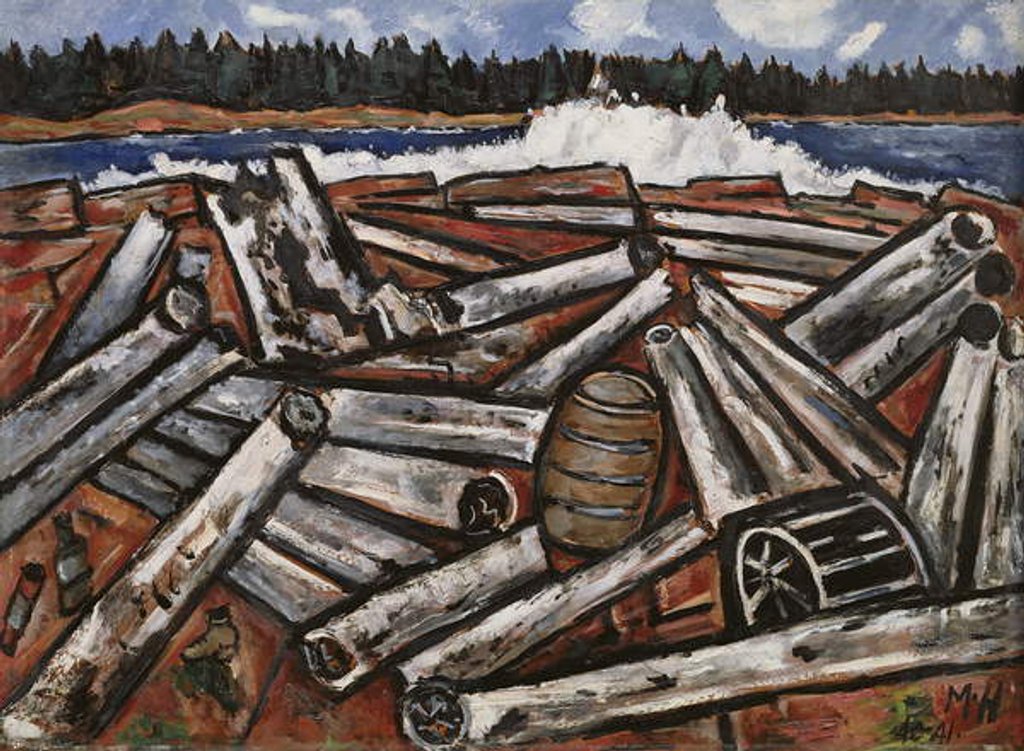 Detail of Log Jam, Penobscot Bay, 1940-41 by Marsden Hartley