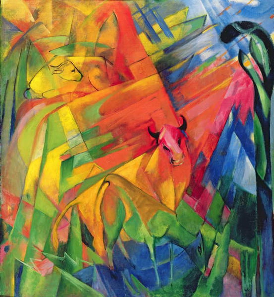 Detail of Animals in a Landscape, 1914 by Franz Marc