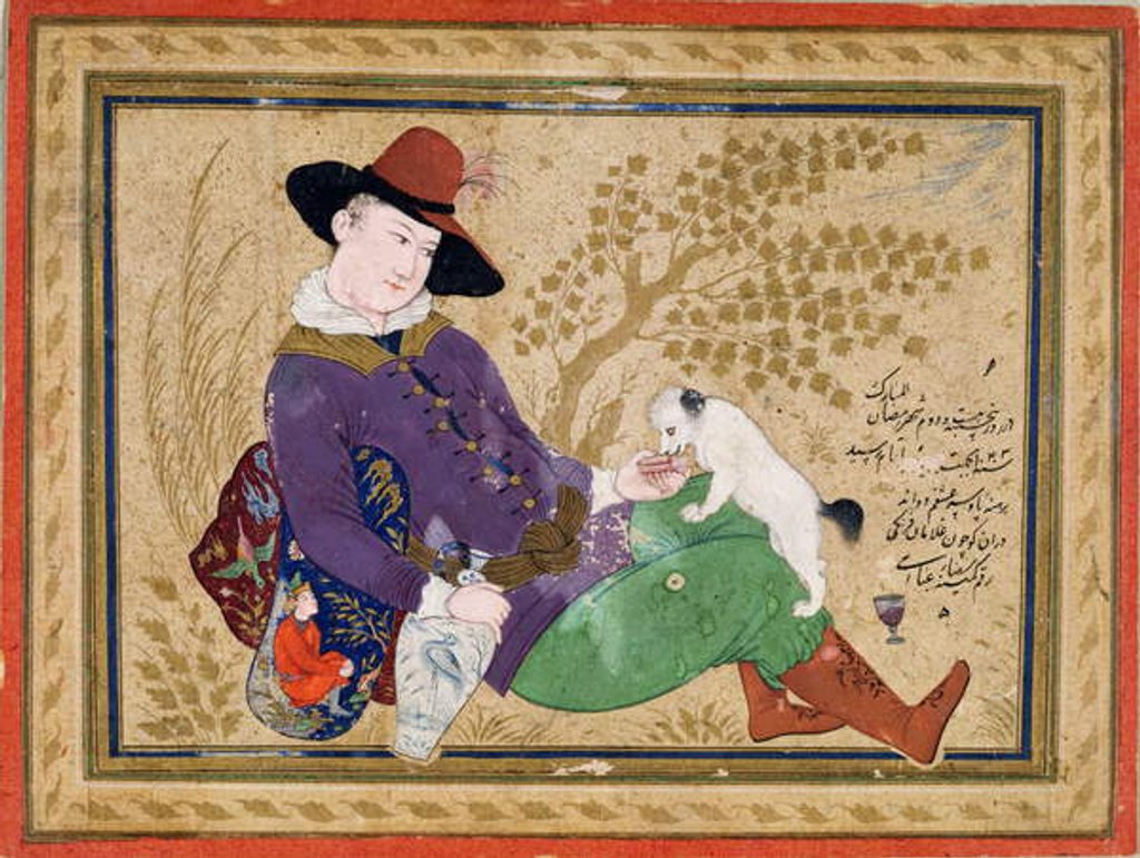 Detail of Young Portuguese, Persian, 1634 by Riza-i Abbasi
