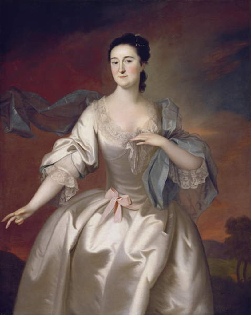 Detail of Mrs James Pitts, 1757 by Joseph Jonathan Blackburn