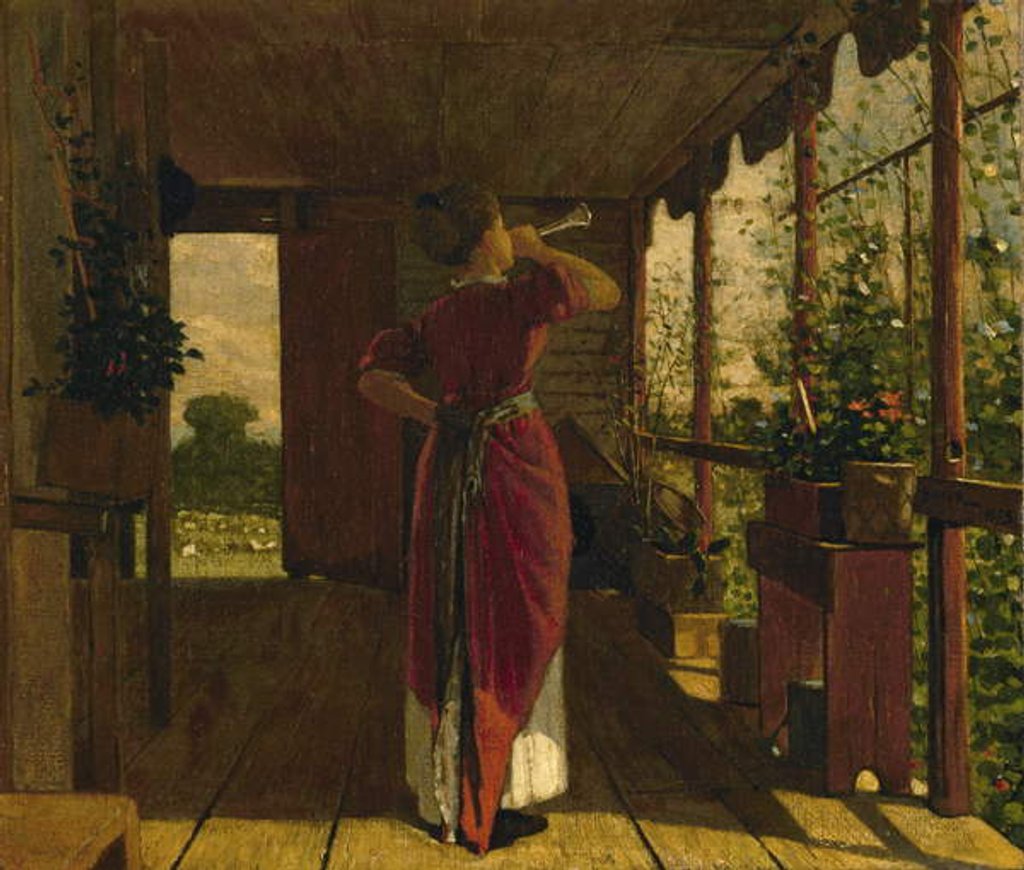 Detail of The Dinner Horn, 1873 by Winslow Homer