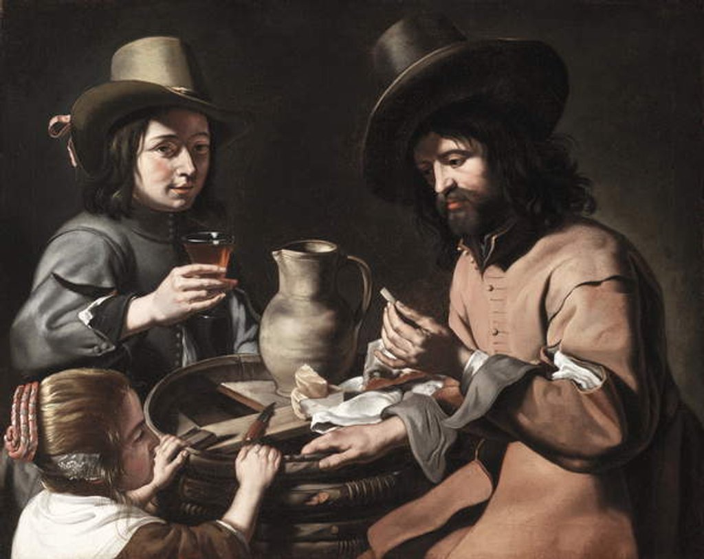 Detail of A Peasant Family, c.1650 by The Master of the Games