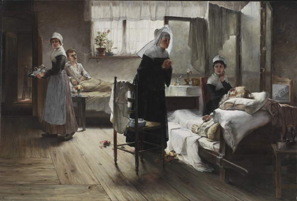 Detail of Evangeline discovering her Affianced in the Hospital, 1887-89 by Samuel Richards