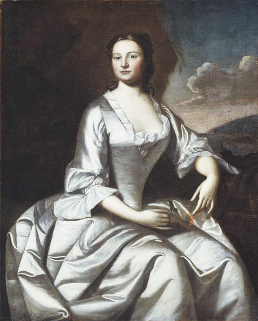 Detail of Hermione Pelham Banister 1748 by Robert Feke