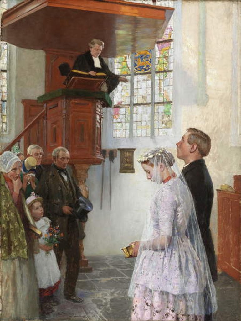 Detail of The Wedding, c.1900 by Julius Gari Melchers